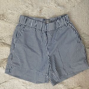 Everlane Navy Striped Shorts